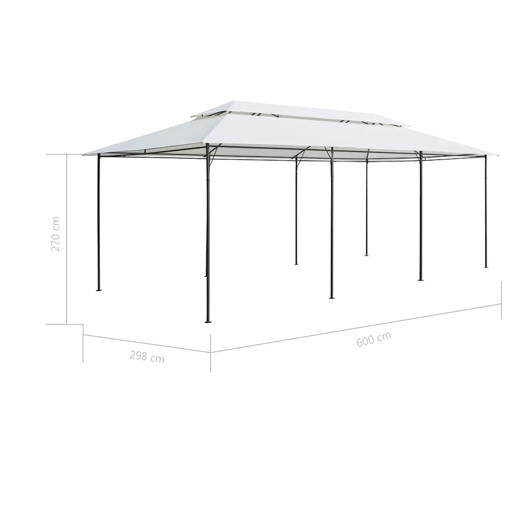 Gazebo 600x298x270 cm Bianco