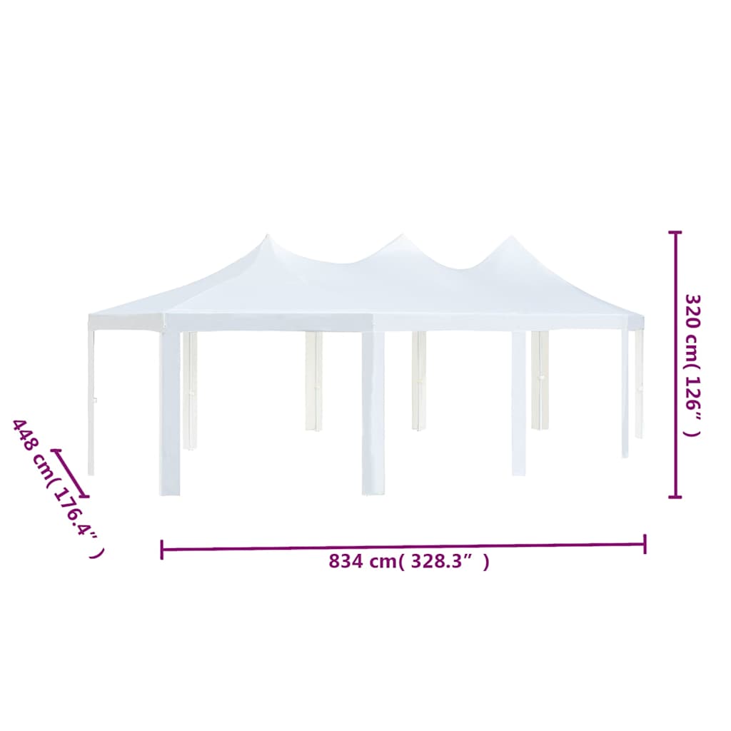 Gazebo 834x448x320 cm Bianco