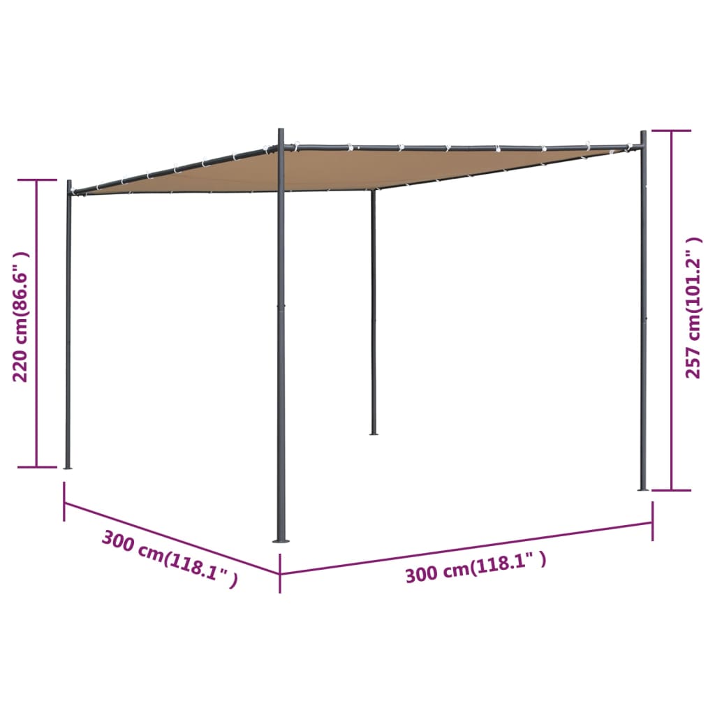 Gazebo con Tettuccio 3x3 m Beige