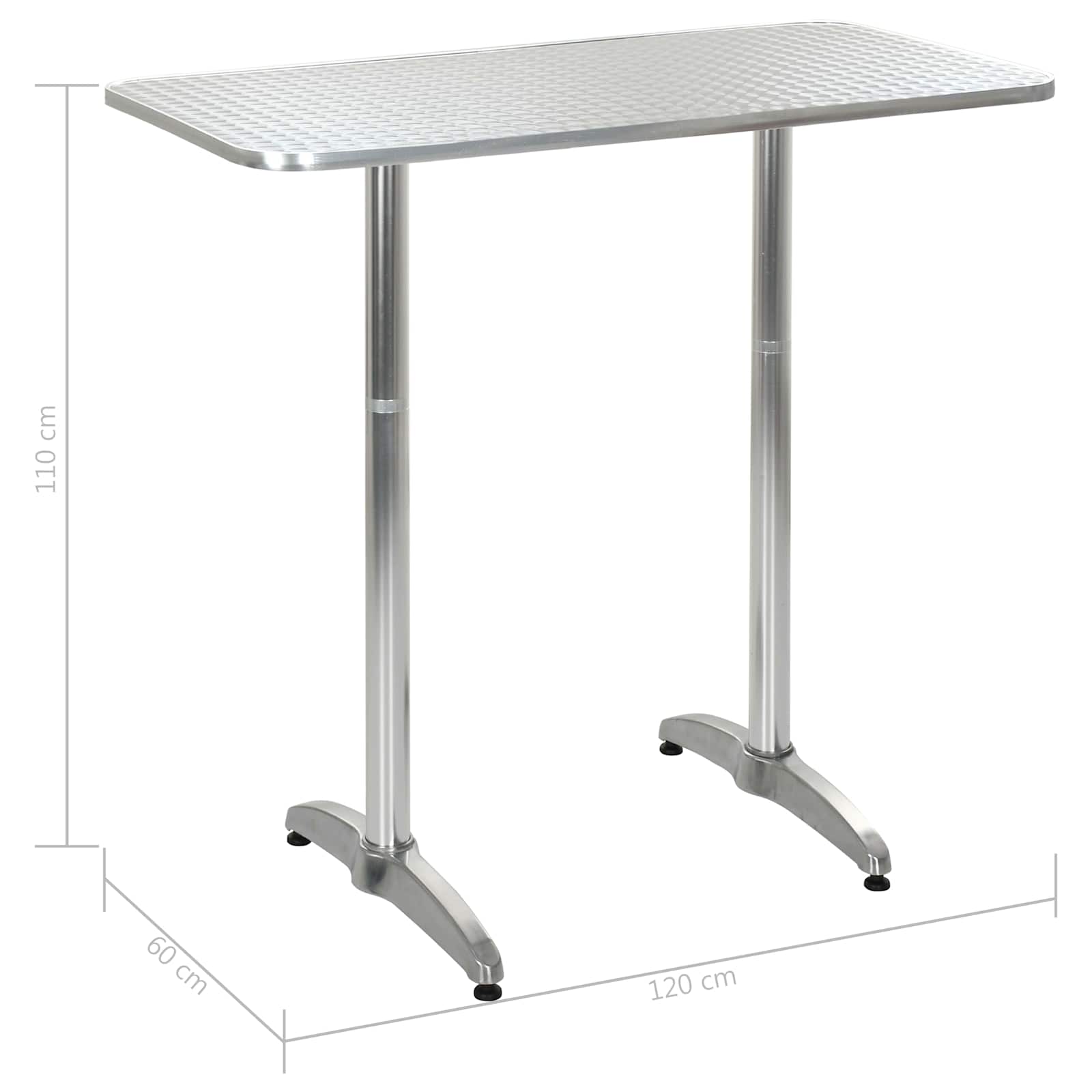 tavolo Argento Alluminio e Plastica