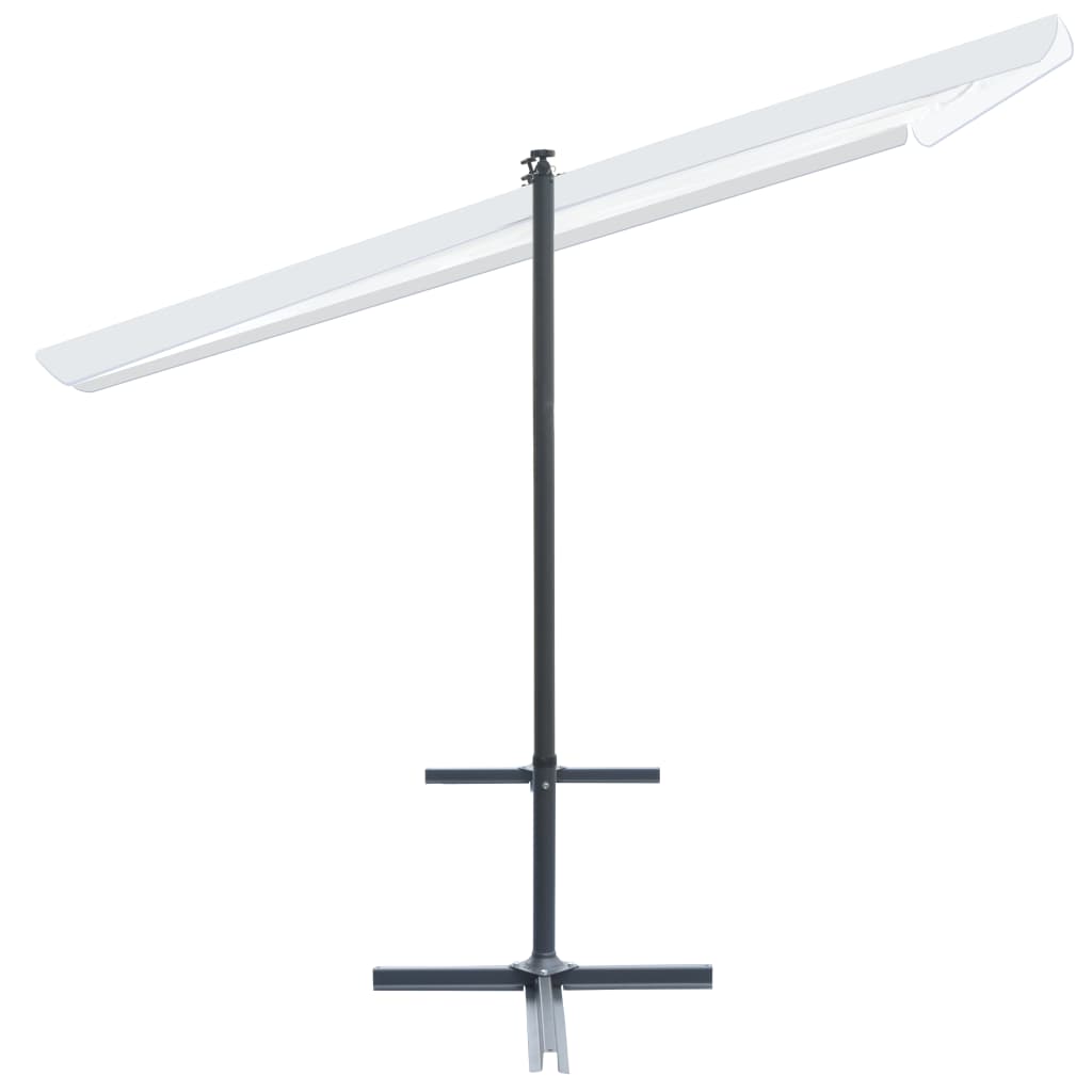 Gazebo con Tetto Mobile Inclinabile 350x253x196 cm Crema