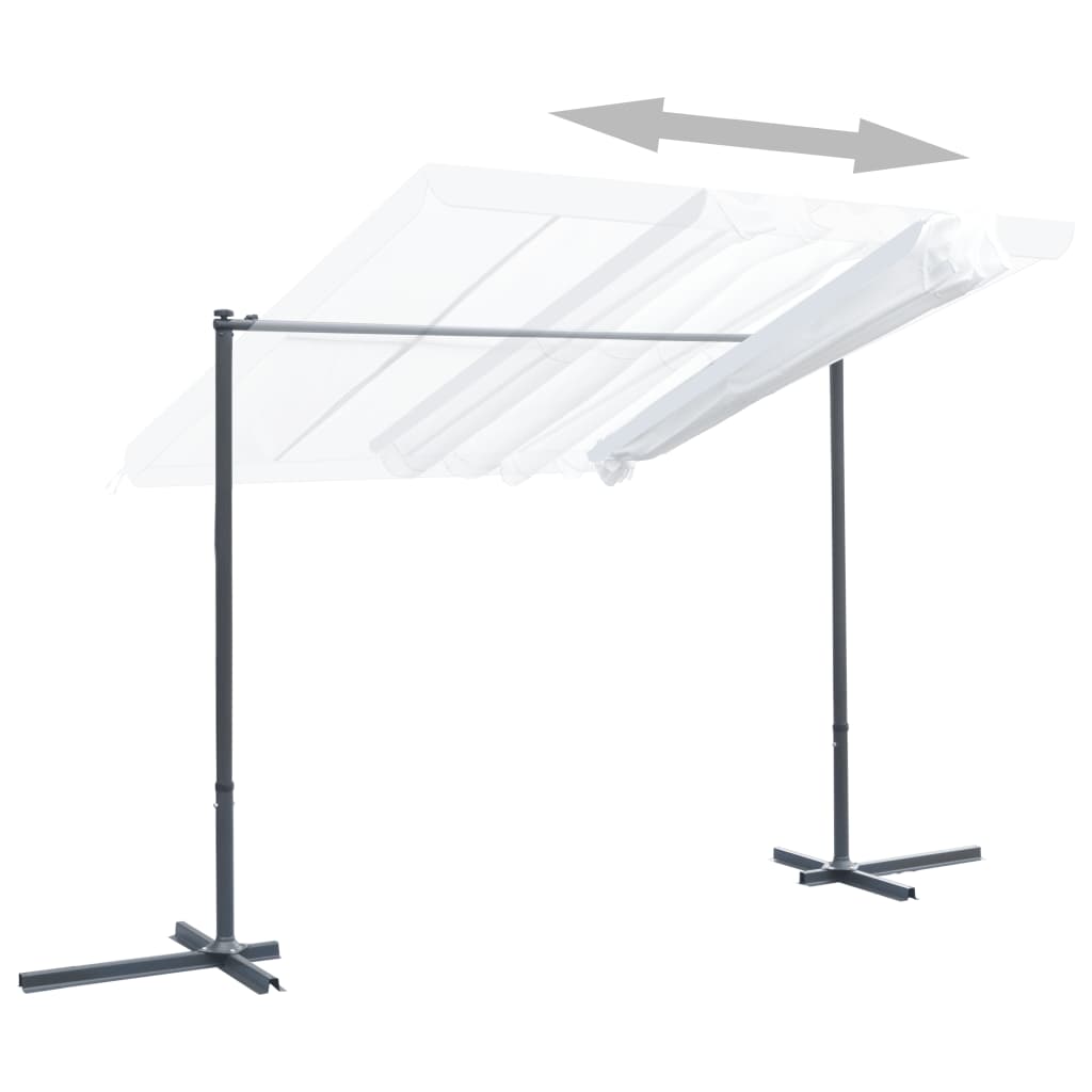 Gazebo con Tetto Mobile Inclinabile 350x253x196 cm Crema