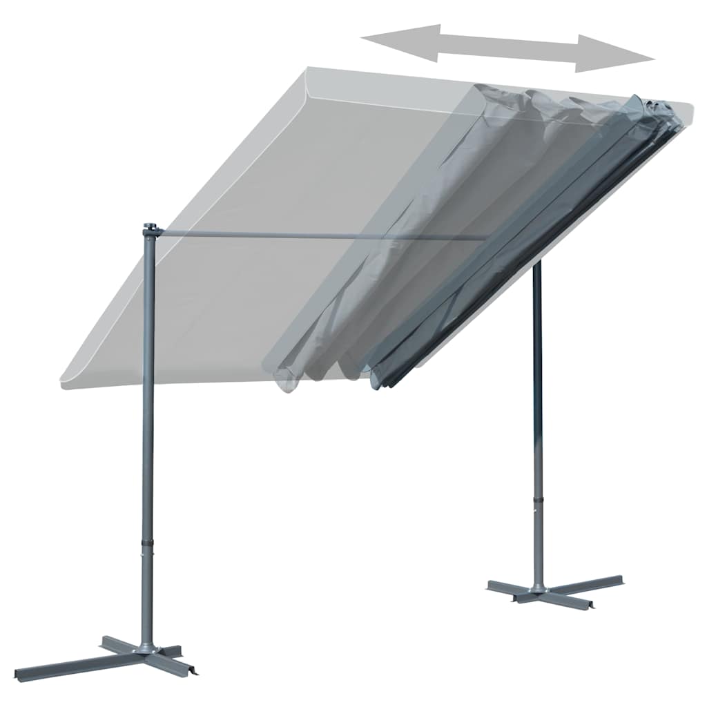 Gazebo con Tetto Retrattile Inclinabile 350x253x196cm Antracite