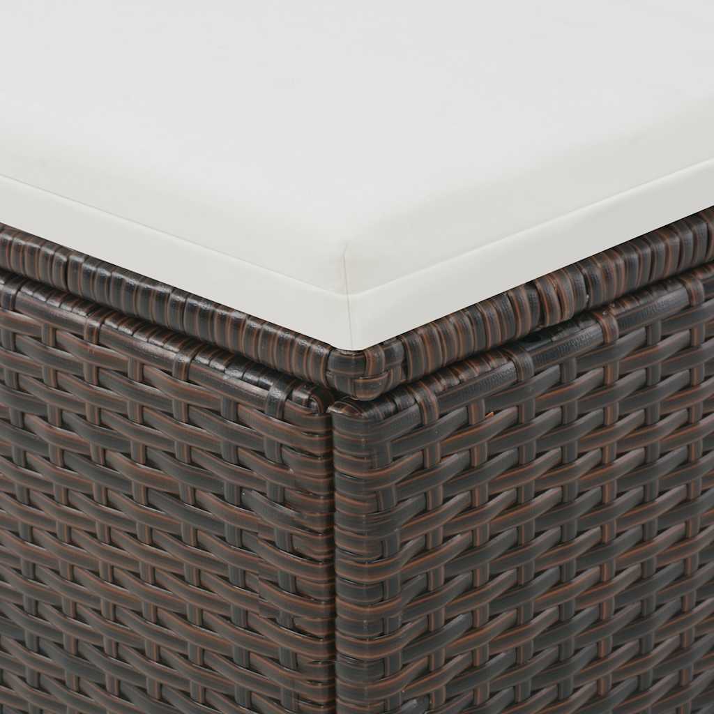 Lettino Prendisole 2 Posti con Tettuccio in Polyrattan Marrone