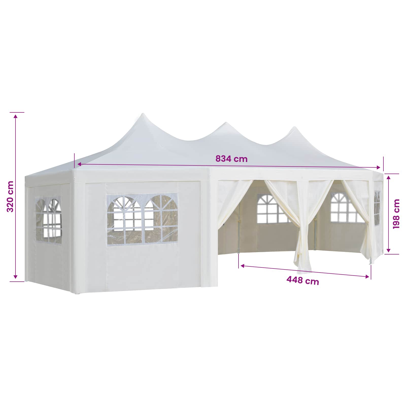 Tessuto per gazebo Bianco 448 x 320 cm Poliestere