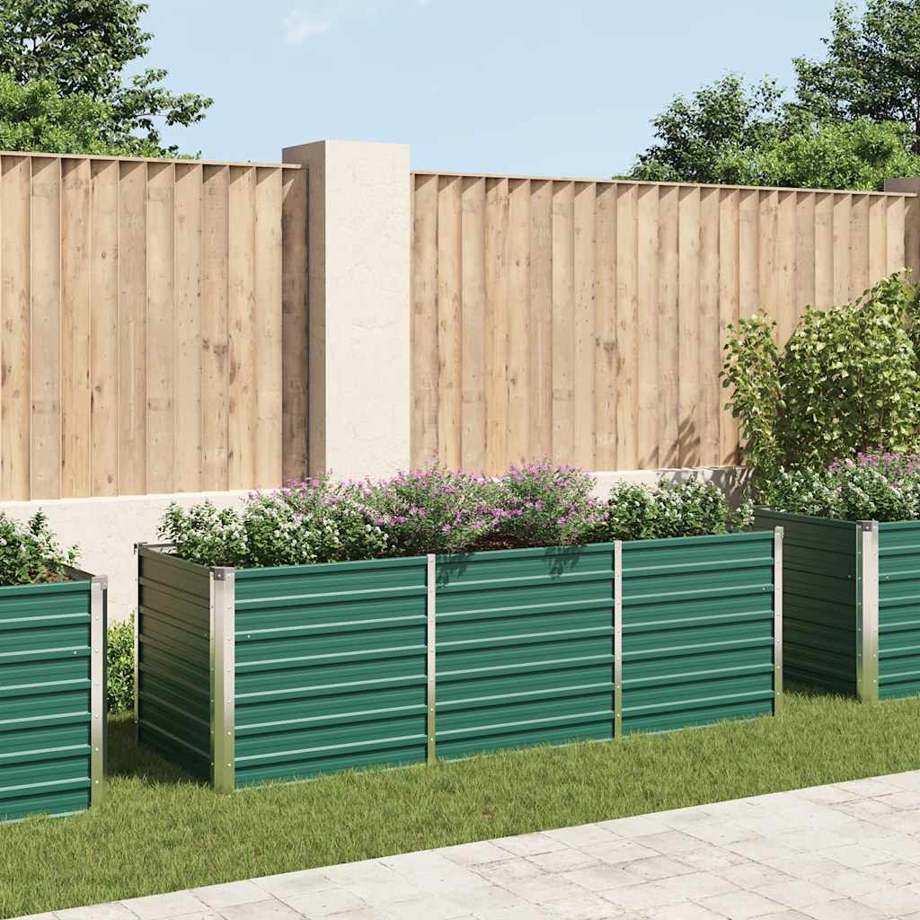 Letto Rialzato Giardino in Acciaio Zincato 240x80x77 cm Verde
