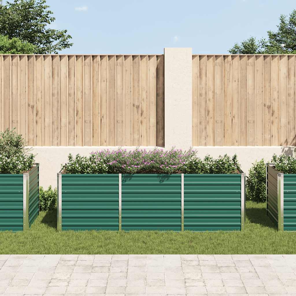 Letto Rialzato Giardino in Acciaio Zincato 240x80x77 cm Verde