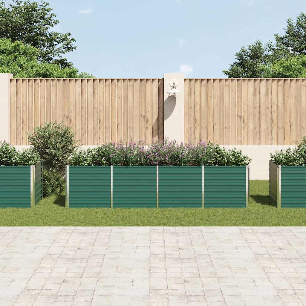 Letto Rialzato Giardino in Acciaio Zincato 320x80x77 cm Verde