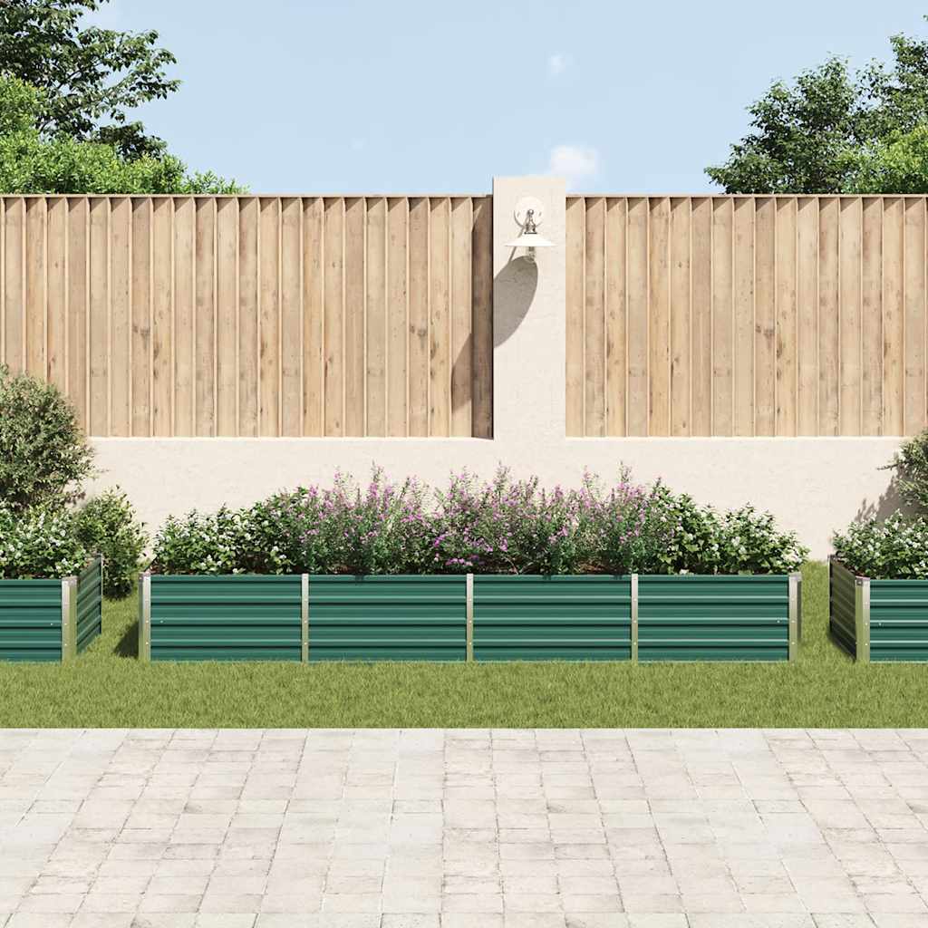 Letto Rialzato Giardino in Acciaio Zincato 320x80x45 cm Verde