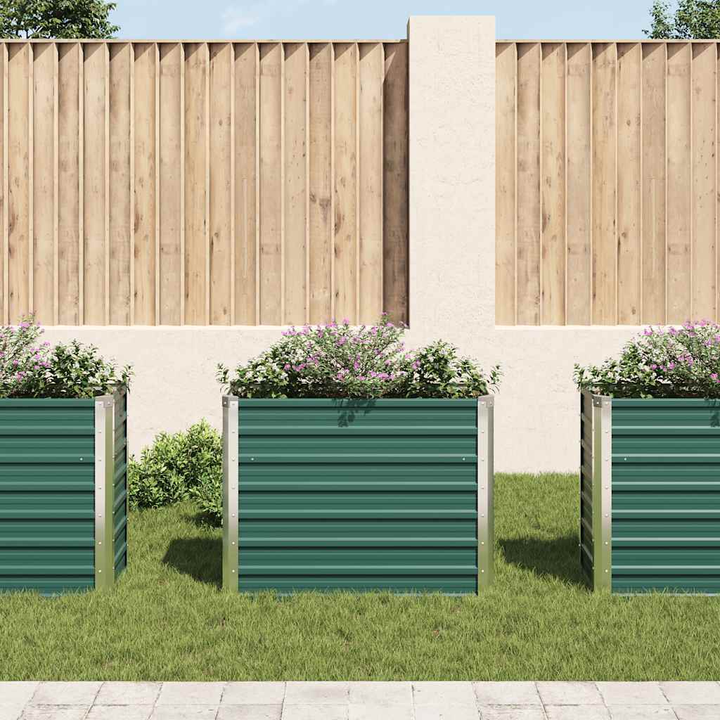 Letto Rialzato Giardino in Acciaio Zincato 100x40x77 cm Verde