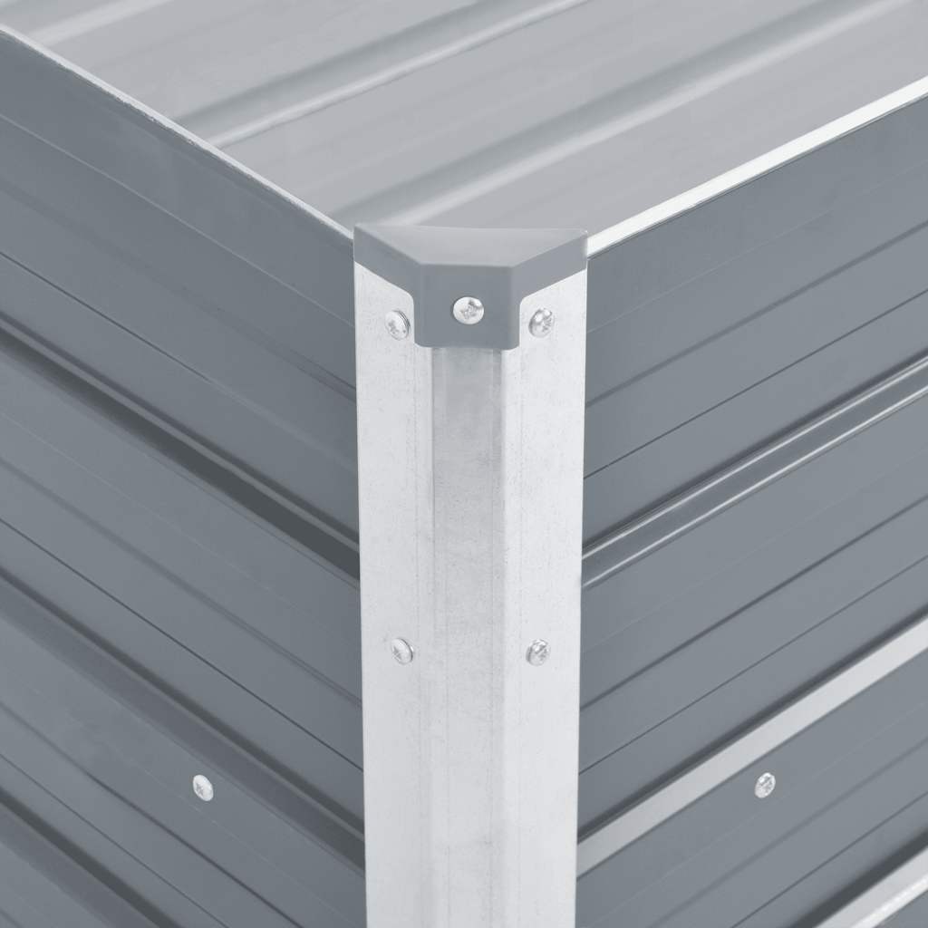 Letto Rialzato Giardino in Acciaio Zincato 100x40x45 cm Grigio