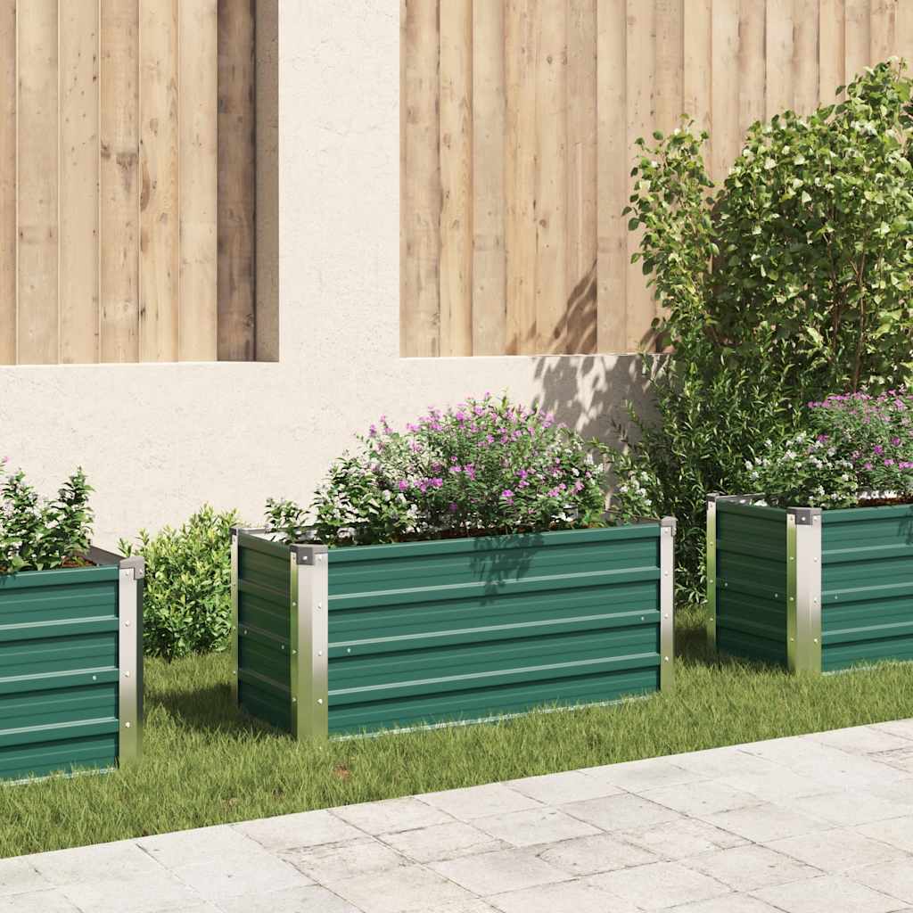 Letto Rialzato Giardino in Acciaio Zincato 100x40x45 cm Verde