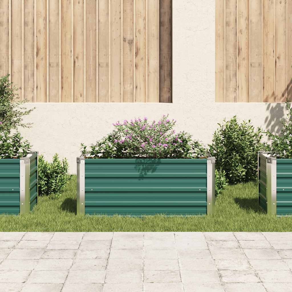 Letto Rialzato Giardino in Acciaio Zincato 100x40x45 cm Verde