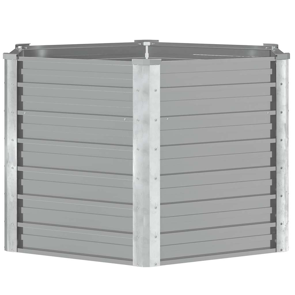 Letto Rialzato Giardino in Acciaio Zincato 129x129x77 cm Grigio