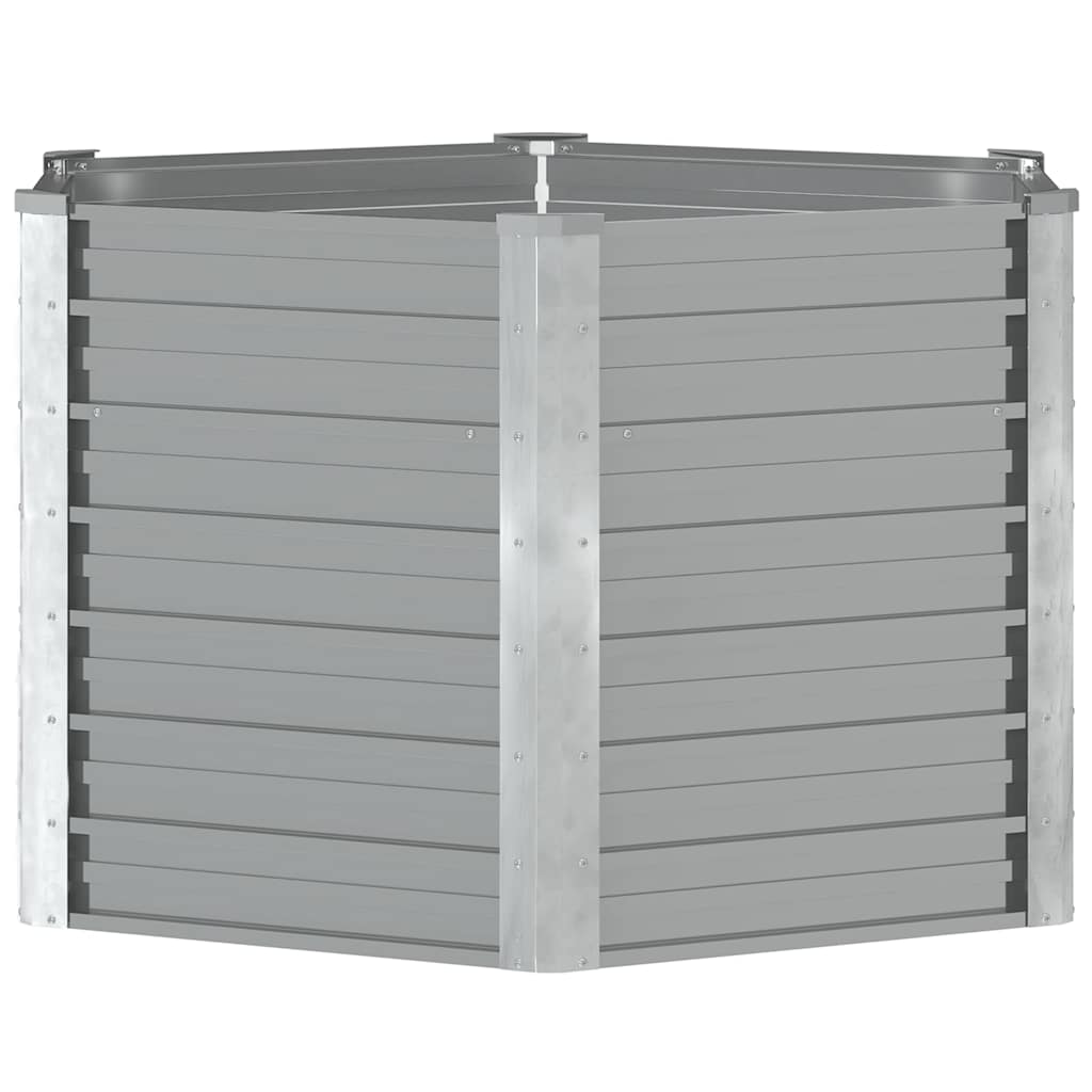 Letto Rialzato Giardino in Acciaio Zincato 129x129x77 cm Grigio