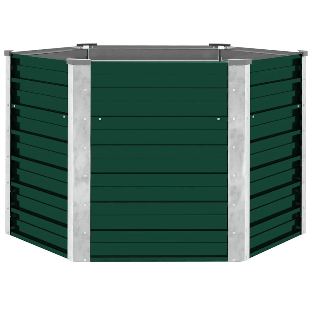 Letto Rialzato Giardino in Acciaio Zincato 129x129x77 cm Verde