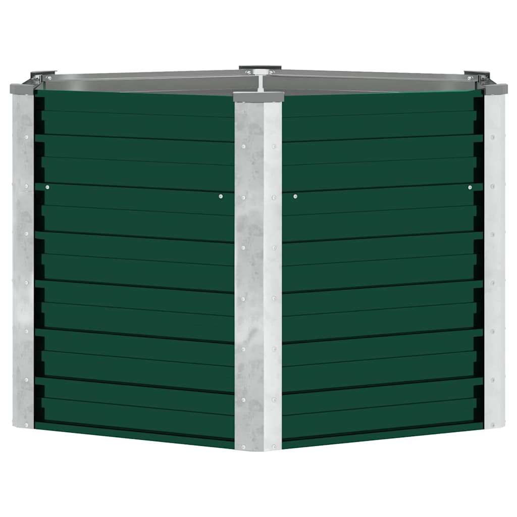 Letto Rialzato Giardino in Acciaio Zincato 129x129x77 cm Verde