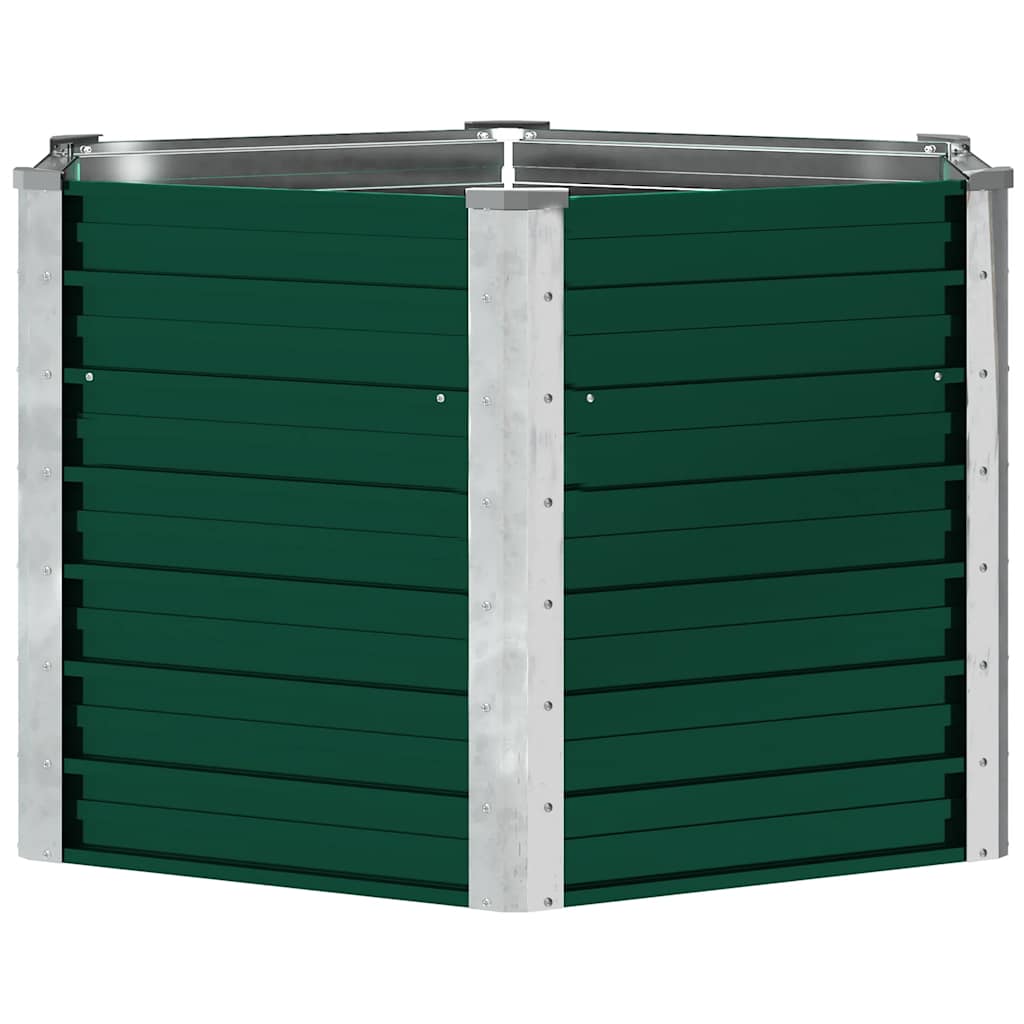 Letto Rialzato Giardino in Acciaio Zincato 129x129x77 cm Verde