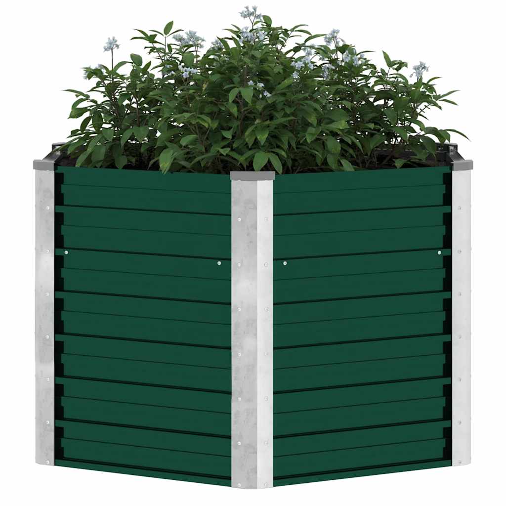 Letto Rialzato Giardino in Acciaio Zincato 129x129x77 cm Verde