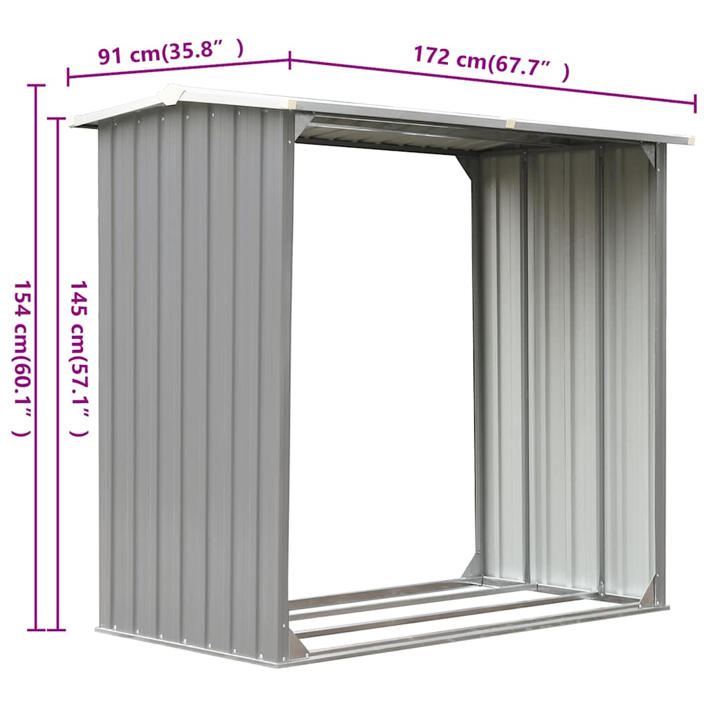 Capannone da Giardino in Acciaio Zincato 172x91x154cm Grigio