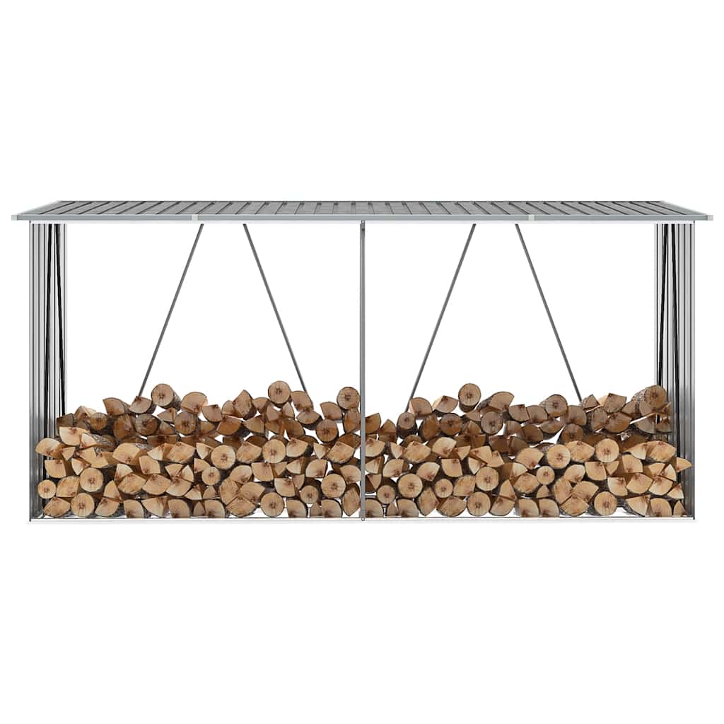 Capannone da Giardino in Acciaio Zincato 330x84x152cm Grigio