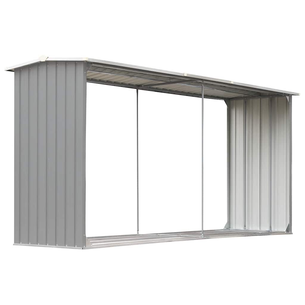Capannone da Giardino in Acciaio Zincato 330x92x153cm Grigio