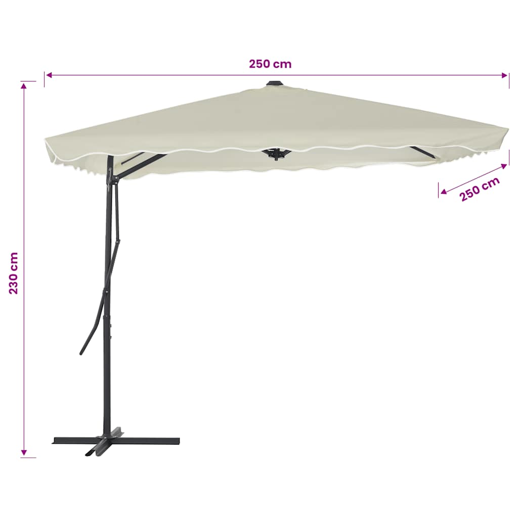 Ombrellone da Esterni con Palo in Acciaio 250x250 cm Sabbia
