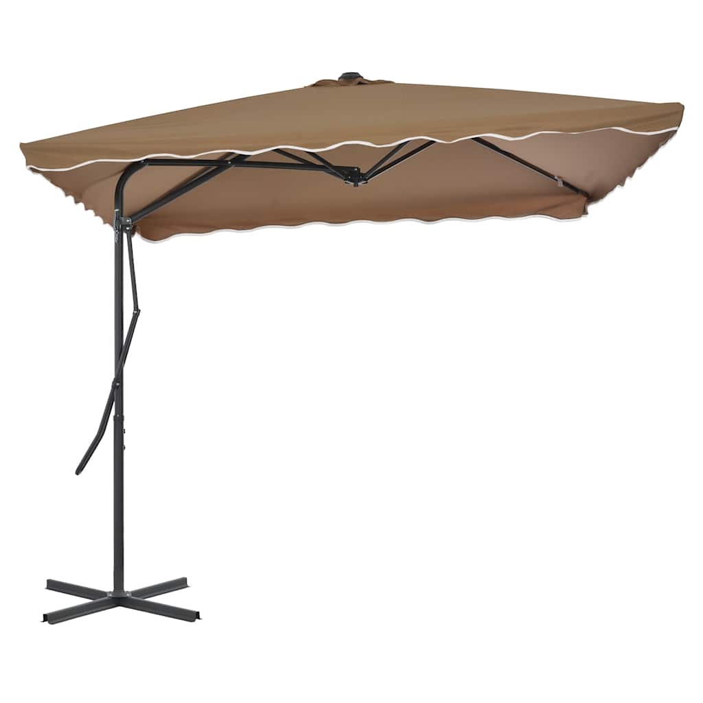 Ombrellone da Esterni con Palo in Acciaio 250x250cm Tortora
