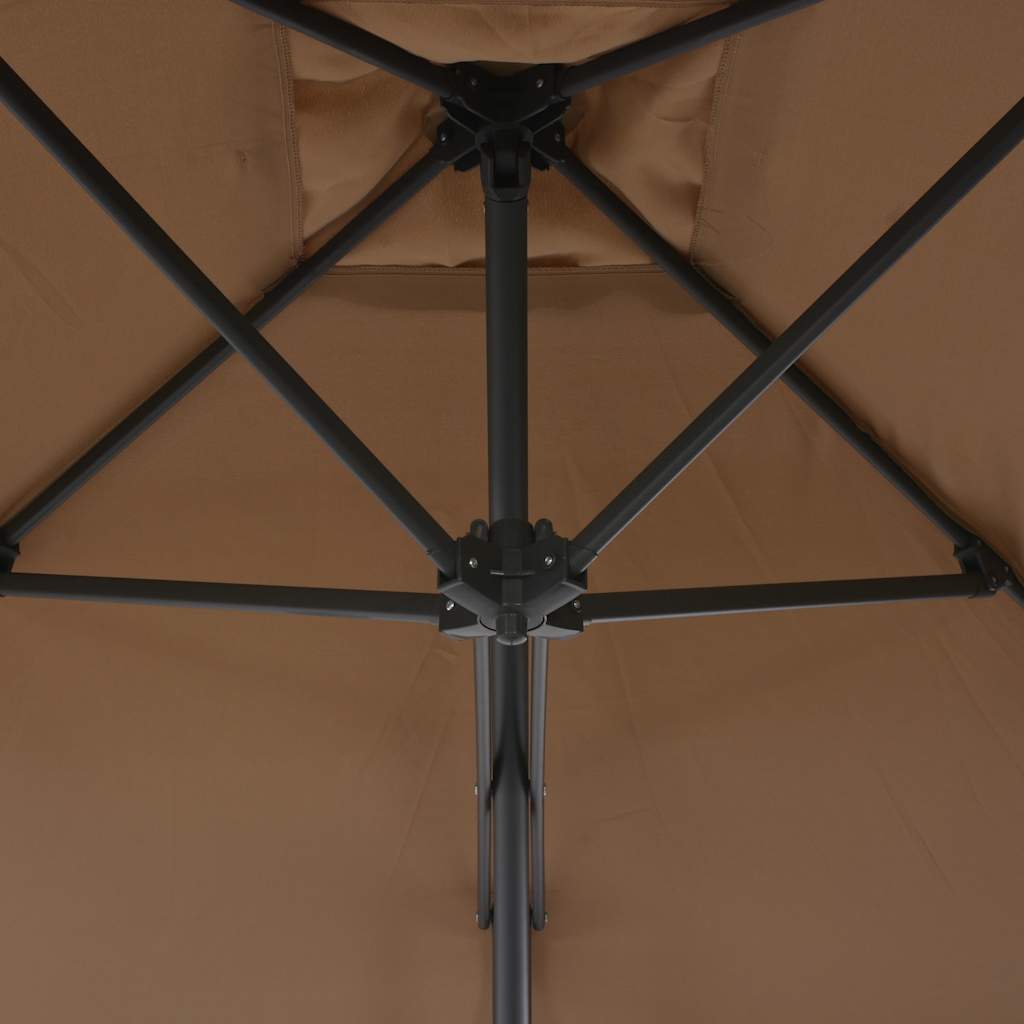 Ombrellone da Esterni con Palo in Acciaio 250x250cm Tortora
