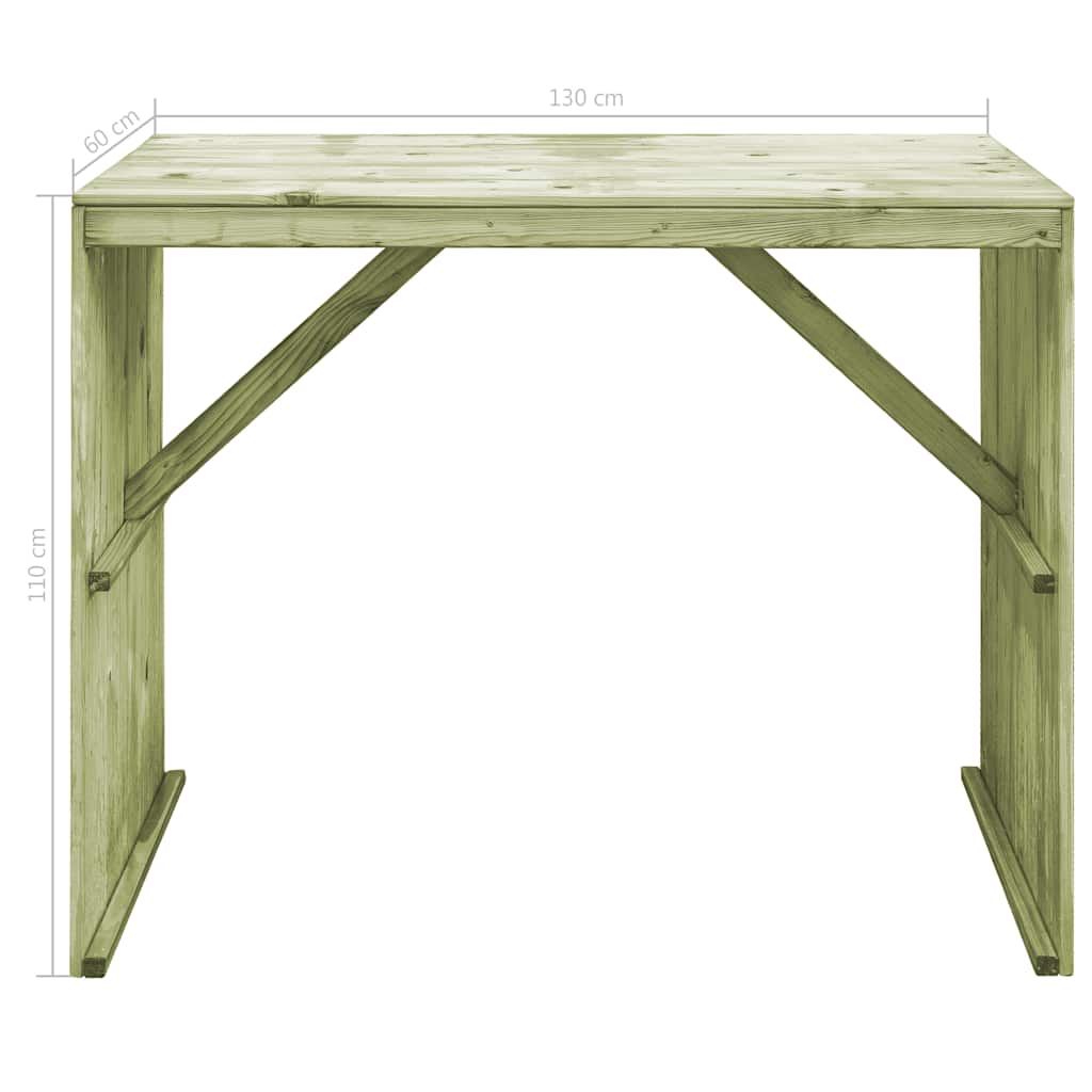 Tavolo da Bar 130x60x110 cm in Legno di Pino Impregnato
