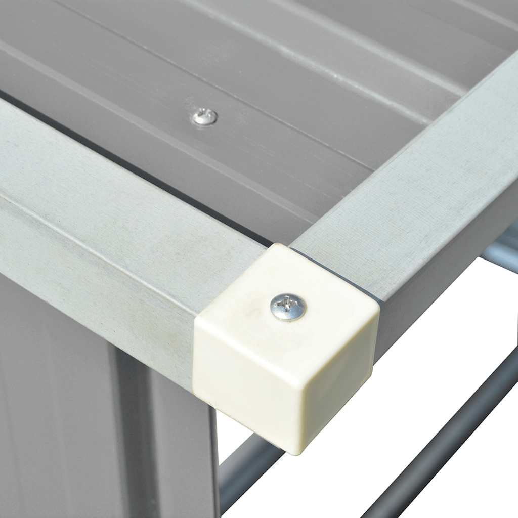 Capannone da Giardino in Acciaio Zincato Grigio 163x83x154 cm