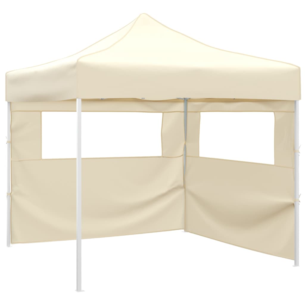 Tenda Pieghevole con 2 Pareti 291x291x315 cm Crema