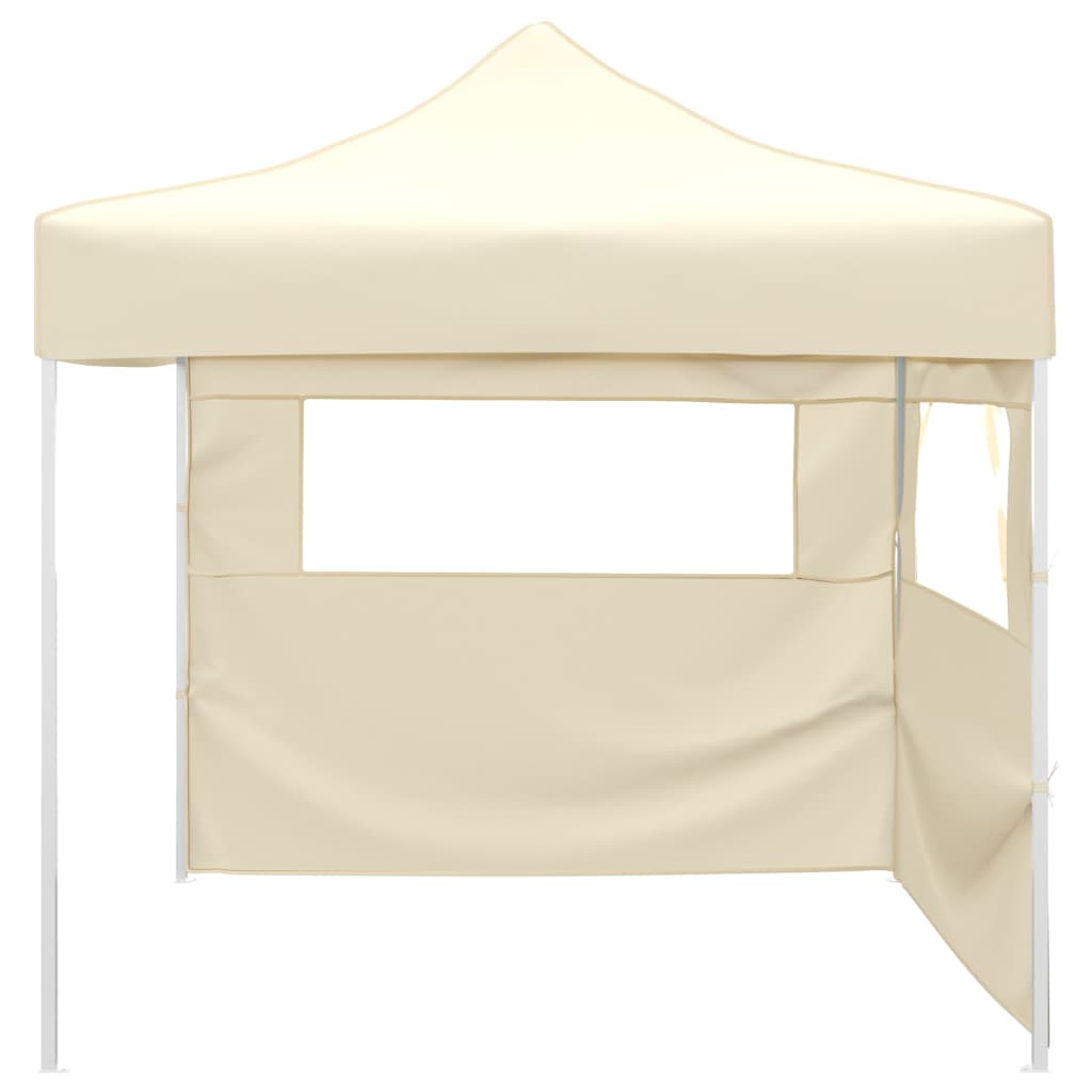 Tenda Pieghevole con 2 Pareti 291x291x315 cm Crema