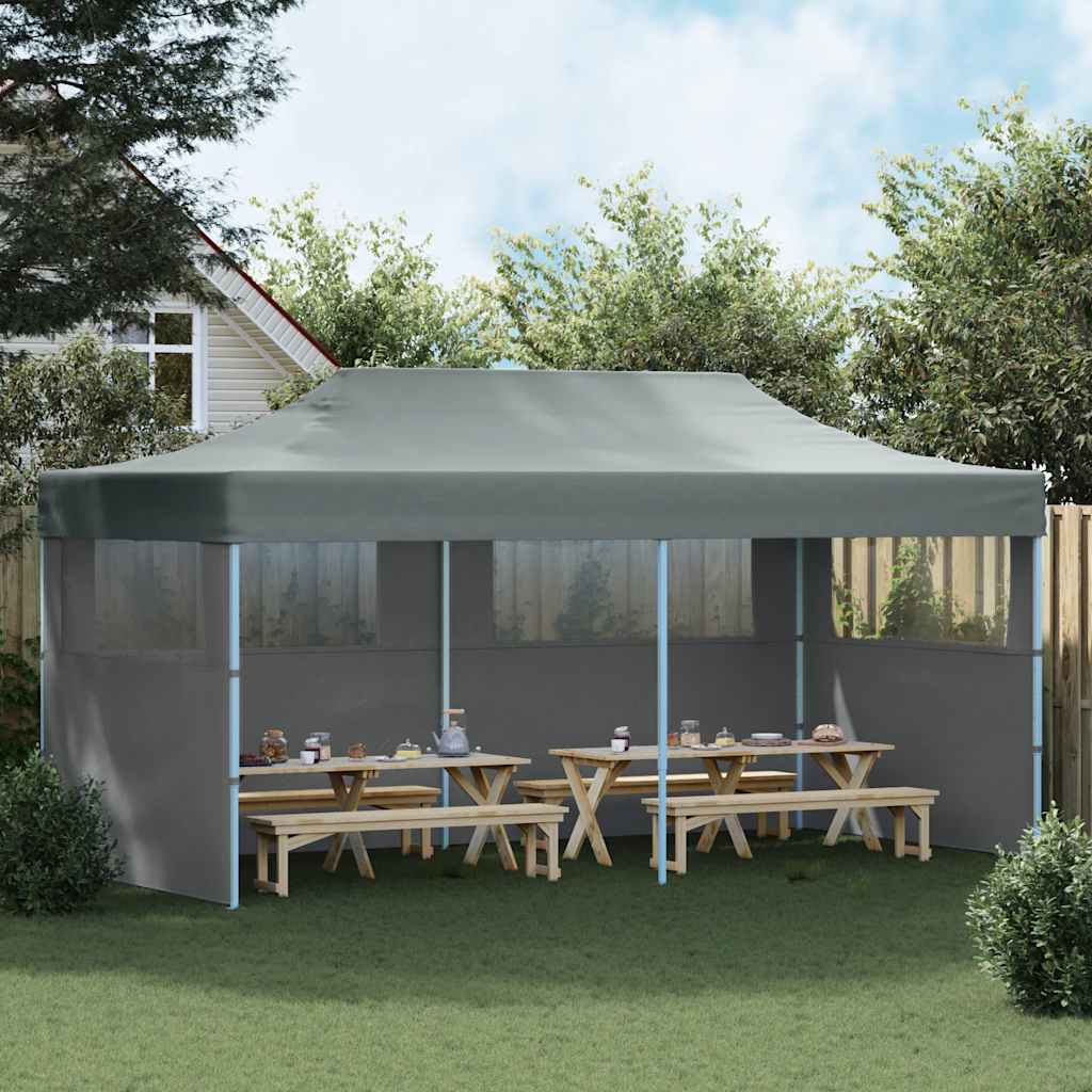 Tenda Pieghevole Pop-Up con Pareti Laterali 3x6 m Antracite