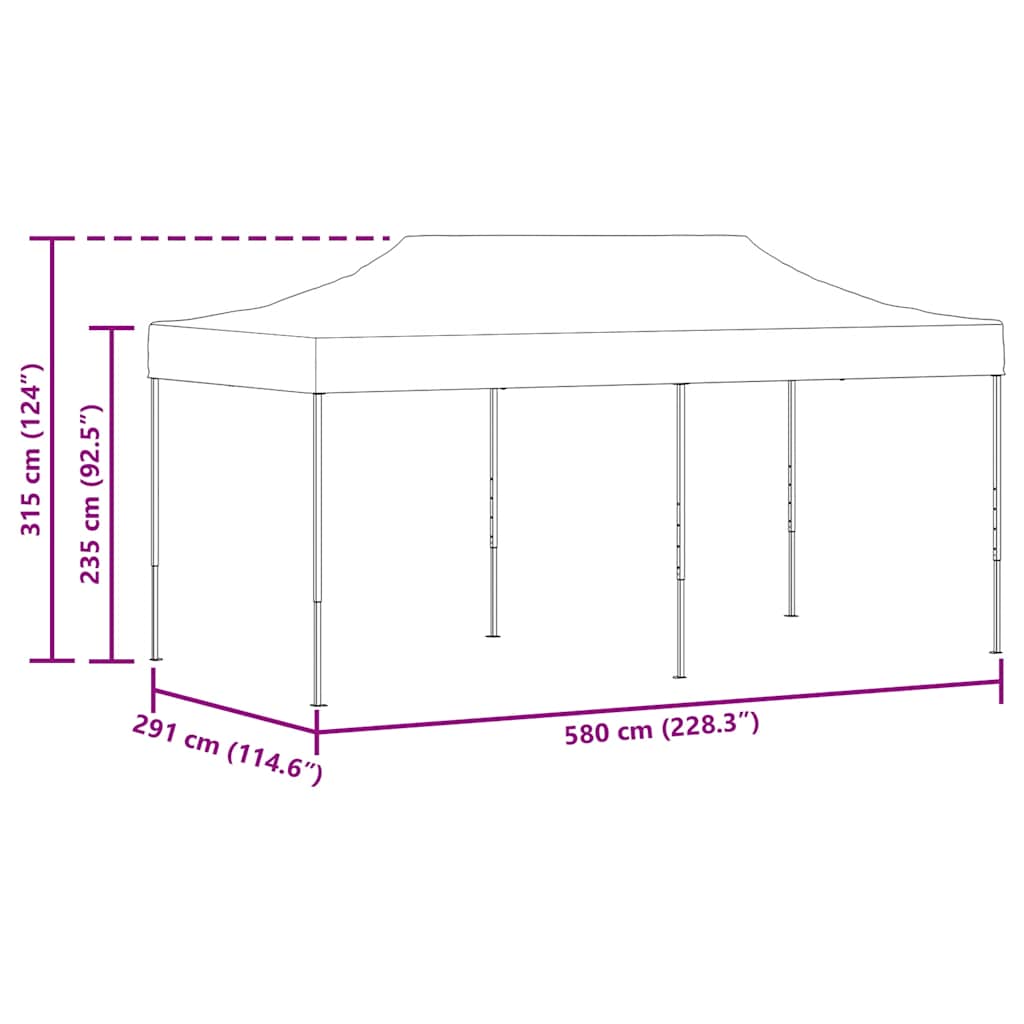 Tenda Pieghevole Pop-Up 3x6 m Antracite