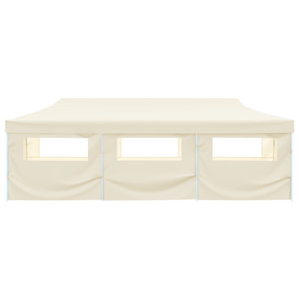 Tenda Pieghevole Pop-Up con 8 Pareti Laterali 870x291x315 cm Crema