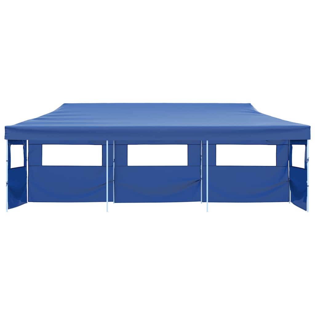 Tenda Pieghevole Pop-Up con 5 Pareti Laterali 3x9 m Blu