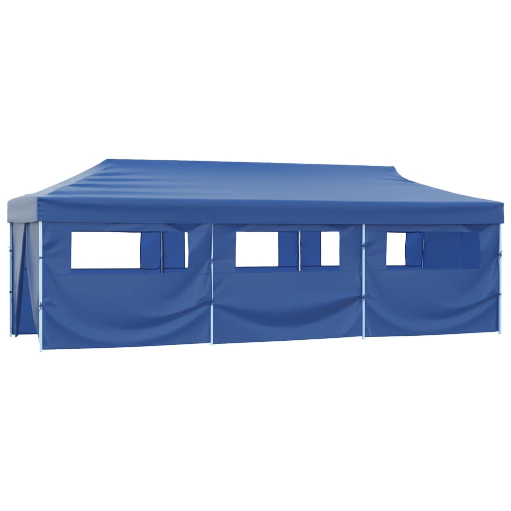 Tenda Pieghevole Pop-Up con 8 Pareti Laterali 870x291x315 cm Blu