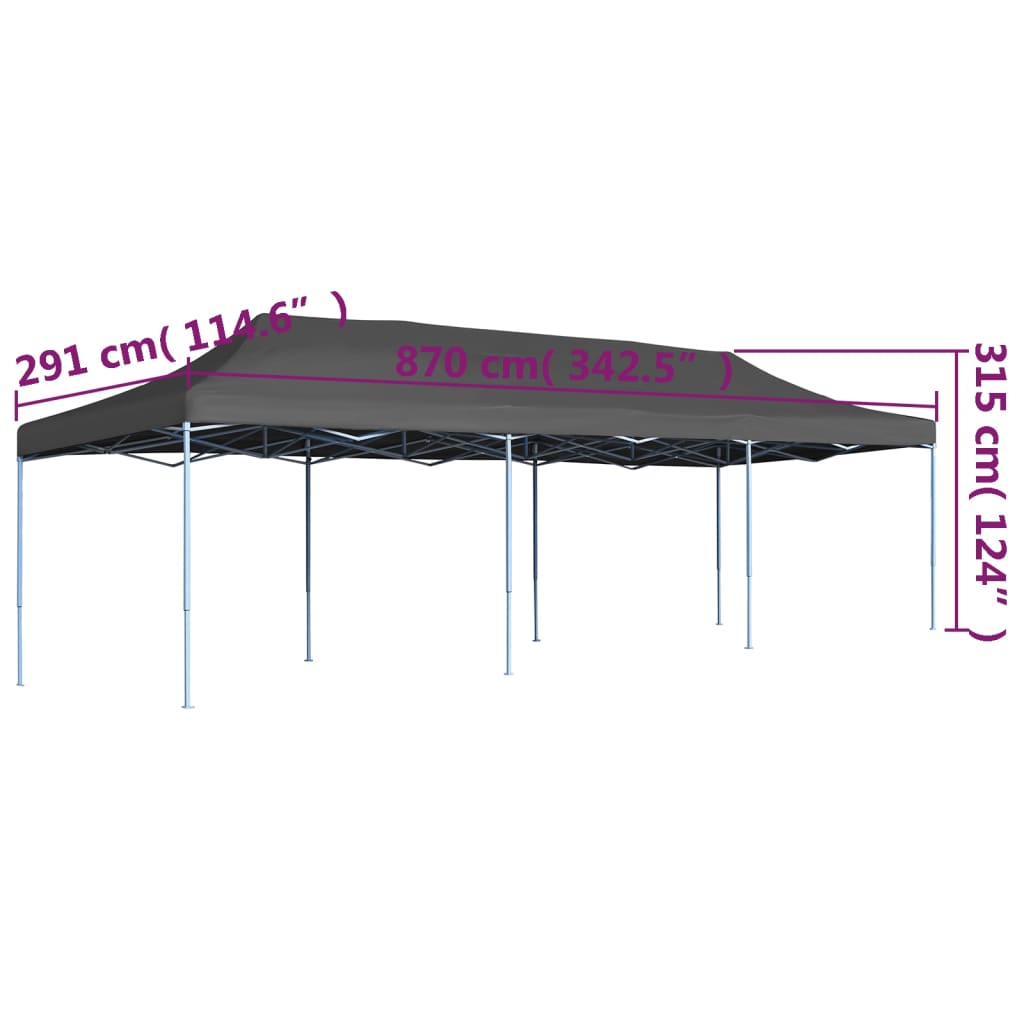 Tenda Pieghevole Pop-Up 3x9 m Antracite