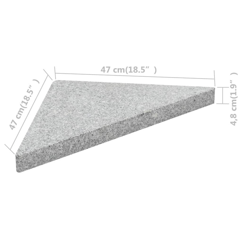 Piastra per Parasole in Granito Triangolare 15 kg Grigia