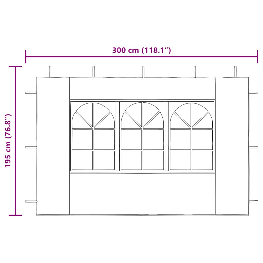 Parete per Tendostruttura in PE  2pz con Finestra Bianco