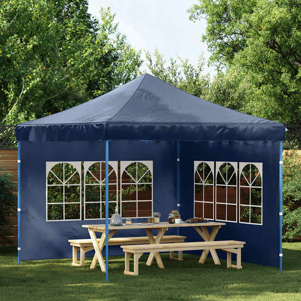 Parete per Tendostruttura 2 pz con Finestra in PE Blu