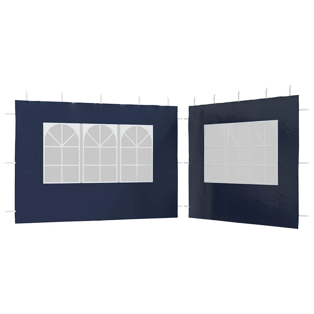 Parete per Tendostruttura 2 pz con Finestra in PE Blu