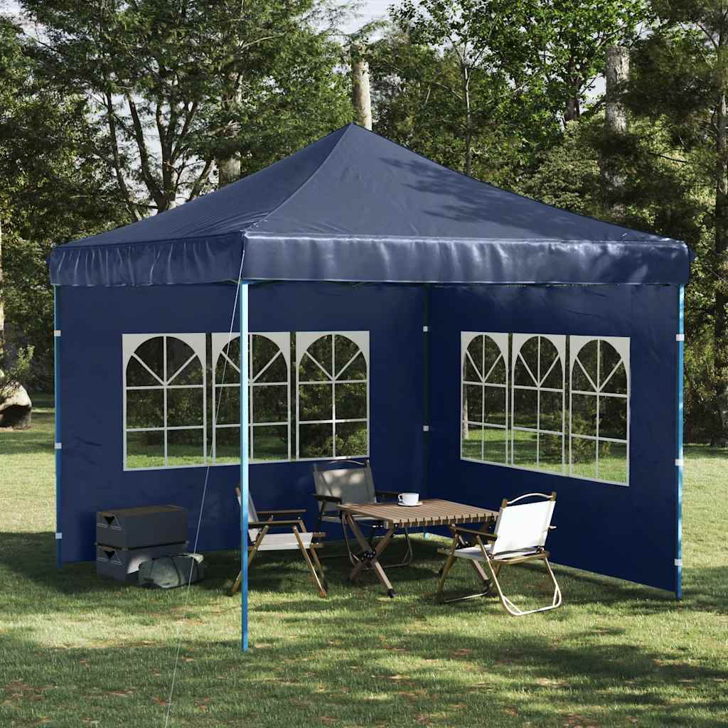 Parete per Tendostruttura 2 pz con Finestra in PE Blu