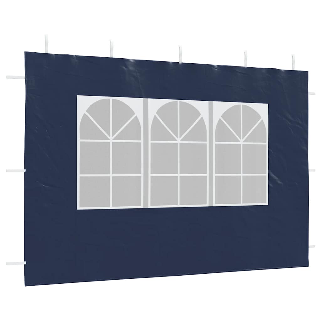 Parete per Tendostruttura 2 pz con Finestra in PE Blu
