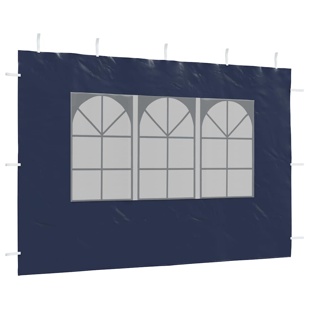 Parete per Tendostruttura 2 pz con Finestra in PE Blu