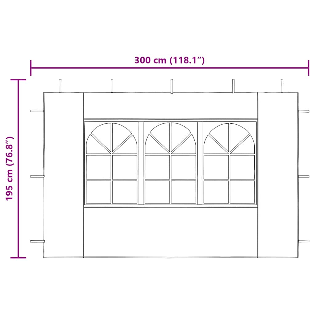 Parete per Tendostruttura in PE  2pz con Finestra Antracite