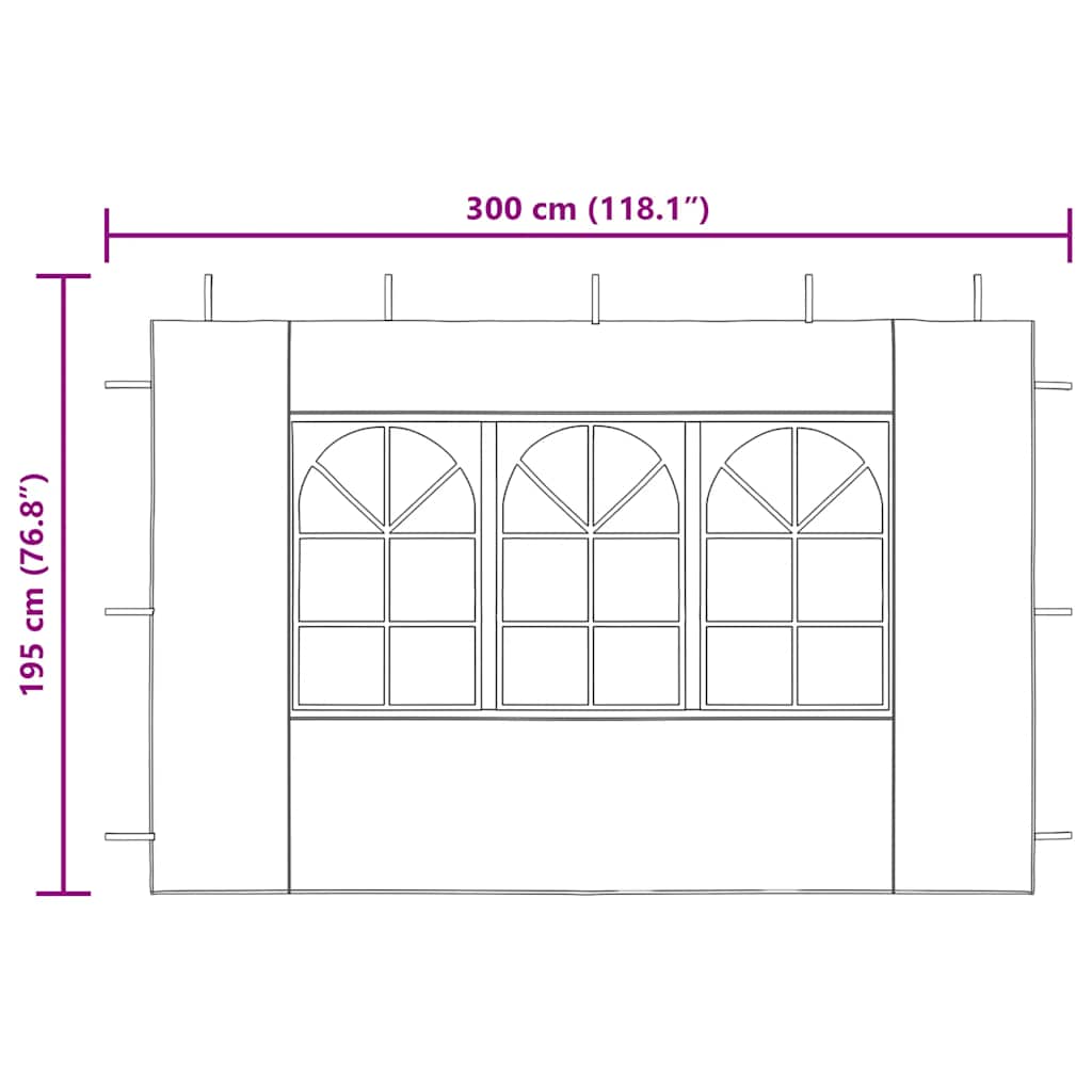 Parete per Tendostruttura in PE 2pz con Finestra Verde