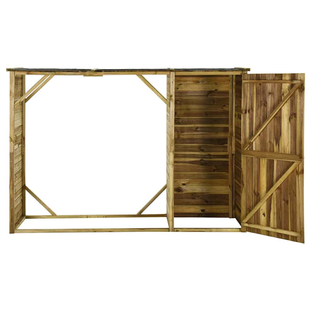 Capanno Legna Giardino in Pino 253x80x170 cm