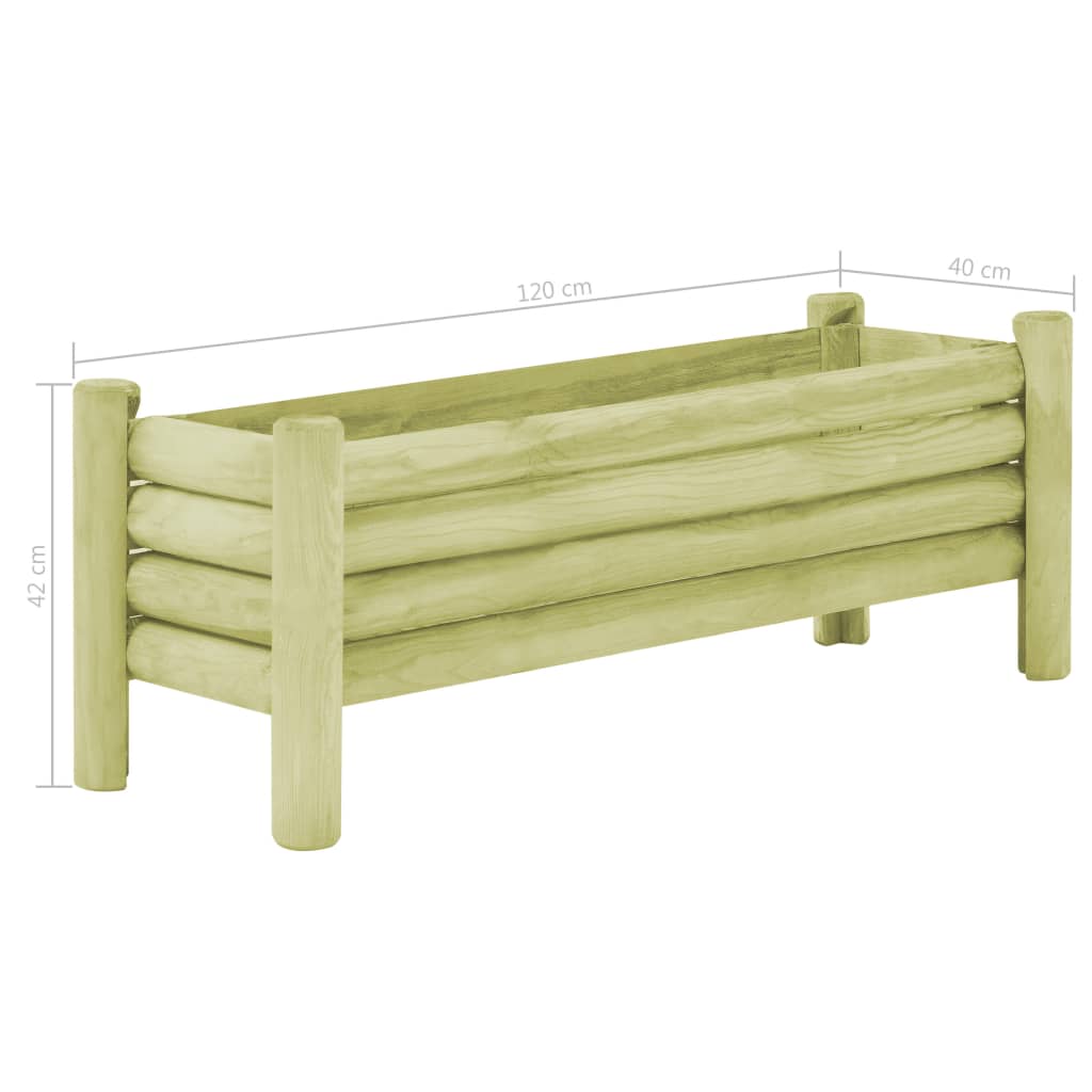 Fioriera Rialzata Giardino Legno Impregnato Pino 120x40x42 cm